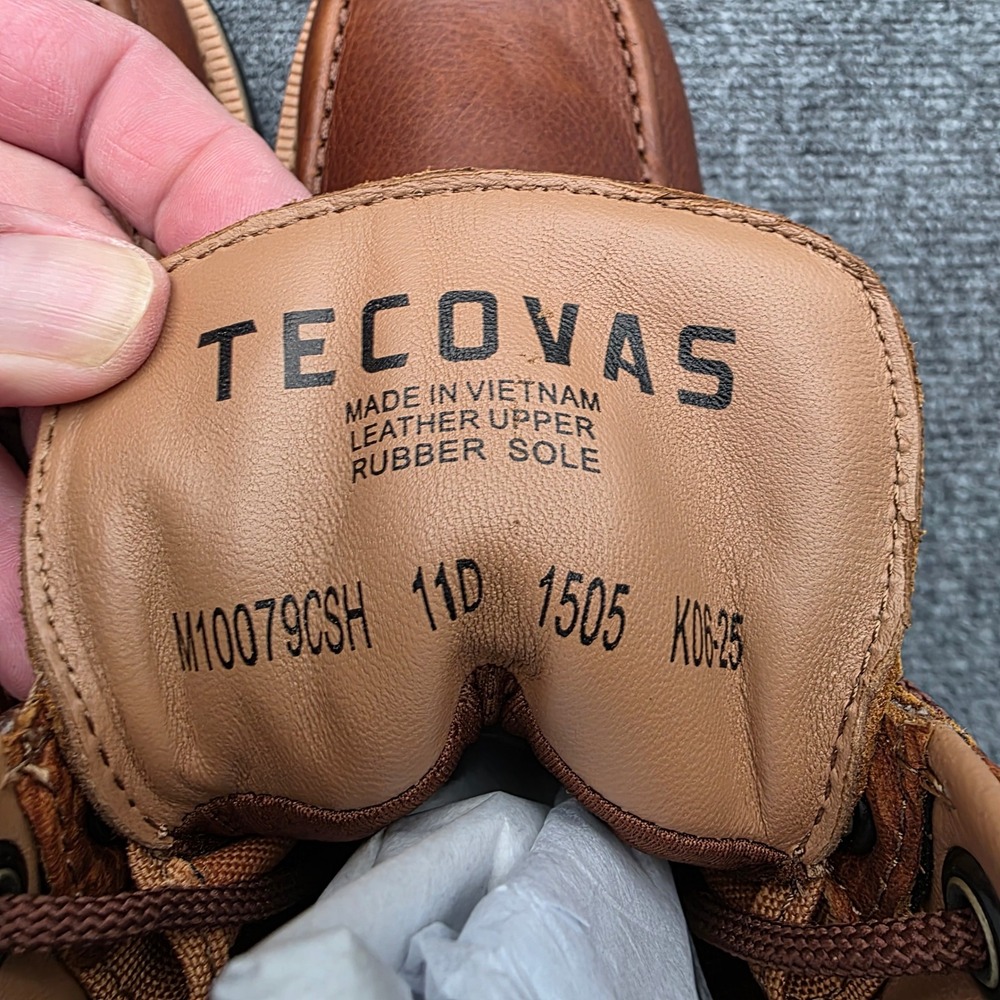 Tecovas The Rugged Moc Boots Saddle WP Cowhide Men's 11 D Brown Leather - Picture 8 of 9
